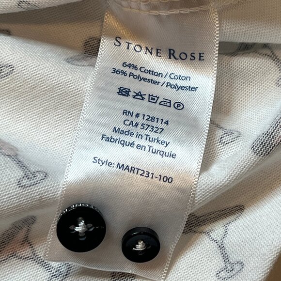 Stone Rose Margarita Graphic Print Short Sleeve Button Up Shirt SZ XL TG Polo - Picture 14 of 16